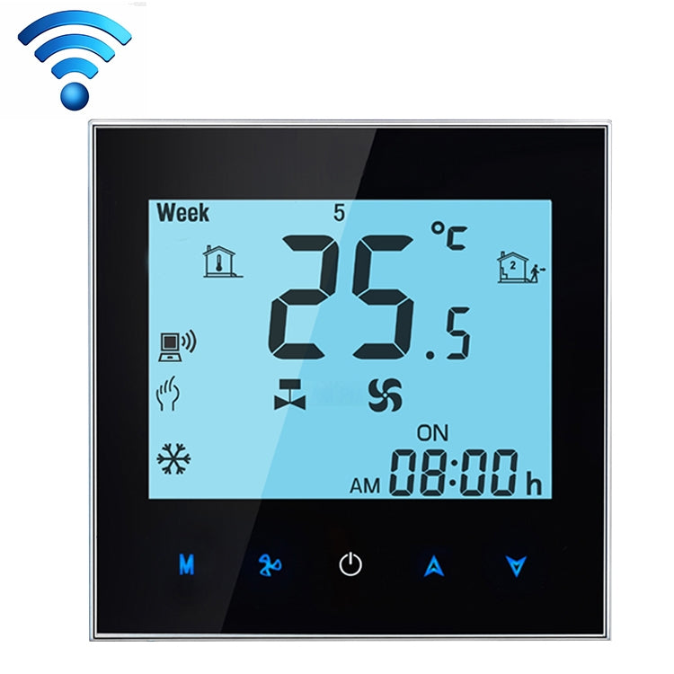 LCD Display Air Conditioning 4-Pipe Programmable Room Thermostat for Fan Coil Unit, Supports Wifi (Black) - Consumer Electronics by buy2fix | Online Shopping UK | buy2fix