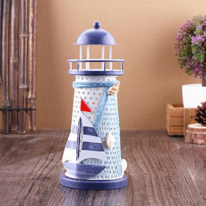Creative Mediterranean Style Iron Handmade Flash Lighthouse, Random Style Delivery, Size: 18.5*7.5cm - Home & Garden by buy2fix | Online Shopping UK | buy2fix
