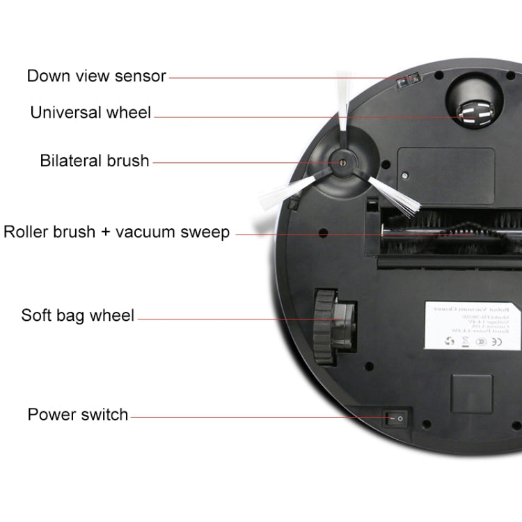 FD-3RSW(IC)CS 1000Pa Large Suction Smart Household Vacuum Cleaner Clean Robot - Consumer Electronics by buy2fix | Online Shopping UK | buy2fix