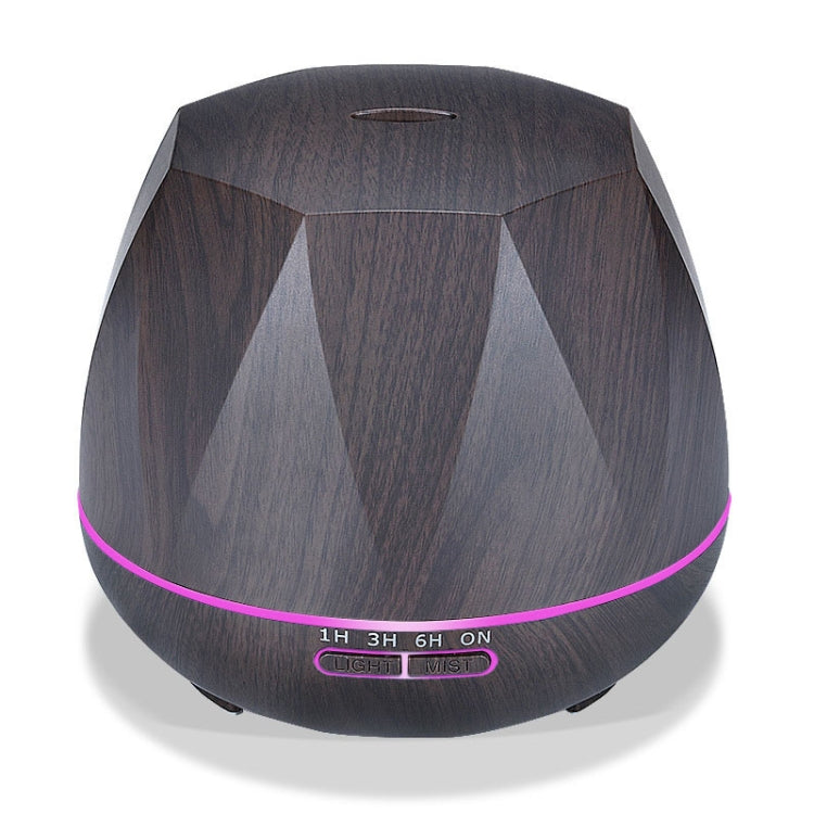 Diamond Wood Grain Remote Control Ultrasonic Humidifier Aromatherapy Machine Automatic Alcohol Sprayer with LED Lights, Capacity: 400mL, US Plug (Dark Wood Color) - Home & Garden by buy2fix | Online Shopping UK | buy2fix