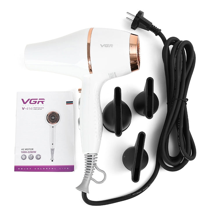 VGR V-414 2200W Negative Ion Hair Dryers with 6 Gear Adjustment, Plug Type: EU Plug(Black) - Hair Dryers & Accessories by VGR | Online Shopping UK | buy2fix