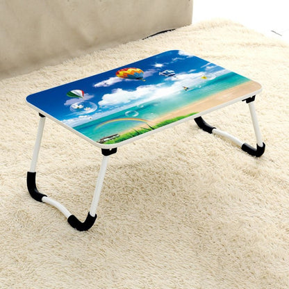 W-shaped Non-slip Legs Square Pattern Adjustable Folding Portable Laptop Desk without Card Slot (Cloud) - Computer & Networking by buy2fix | Online Shopping UK | buy2fix