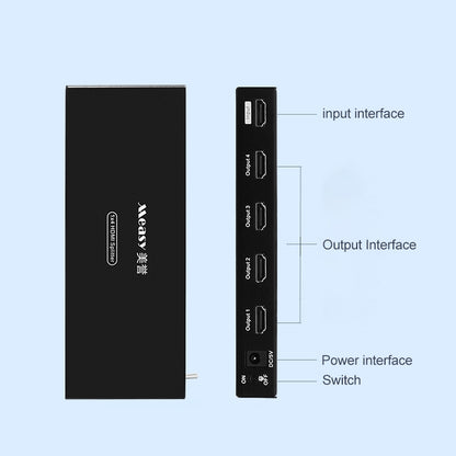 Measy SPH104 1 to 4 4K HDMI 1080P Simultaneous Display Splitter, US Plug - Splitter by Measy | Online Shopping UK | buy2fix