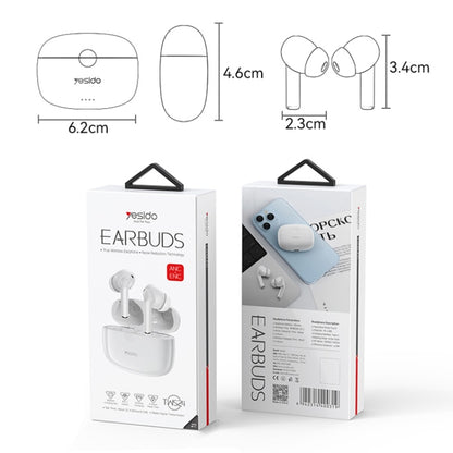 Yesido TWS24 ANC+ENC Dual Noise Reduction Smart TWS Wireless Bluetooth Earphone - TWS Earphone by Yesido | Online Shopping UK | buy2fix