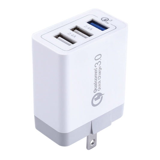 3 USB Ports (3A + 2.4A + 2.4A) Quick Charger QC 3.0 Travel Charger, US Plug, For iPhone, iPad, Samsung, HTC, Sony, Nokia, LG and other Smartphones - Mobile Accessories by buy2fix | Online Shopping UK | buy2fix