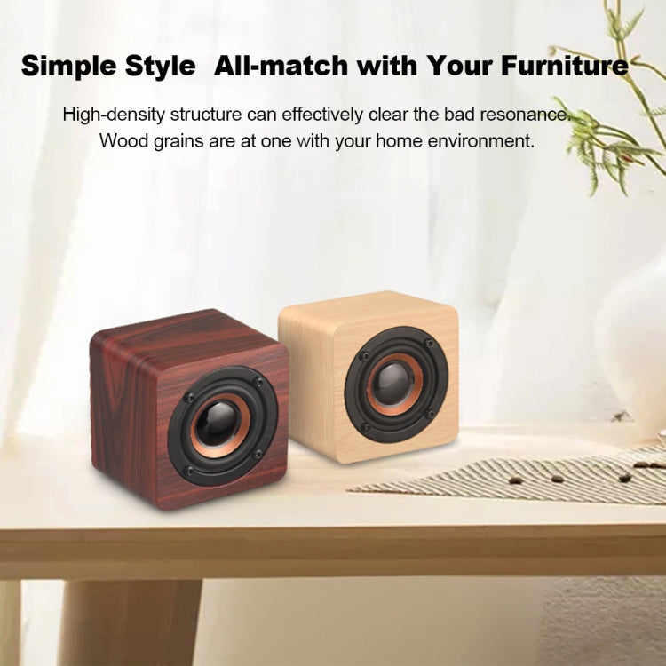 Q1 Wooden Mini Portable Mega Bass Wireless Bluetooth Speaker(Red) - Mini Speaker by buy2fix | Online Shopping UK | buy2fix