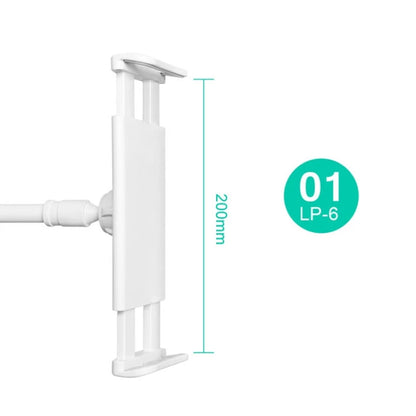 UBN-30 Classic Style Universal 360 Degrees Rotating Detachable Two-stage Lazy Bracket Mobile Phone / Tablet Desktop Bracket with Bilateral Pull Chuck (White) - Desktop Holder by buy2fix | Online Shopping UK | buy2fix