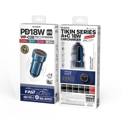 WK WP-C28 18W Titanium PD+QC3.0 Dual USB Car Charger (Blue) - In Car by WK | Online Shopping UK | buy2fix