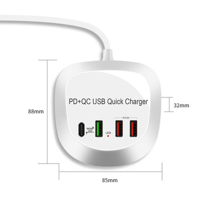 WLX-T3P 4 In 1 PD + QC Multi-function Smart Fast Charging USB Charger(EU Plug) - Multifunction Charger by buy2fix | Online Shopping UK | buy2fix