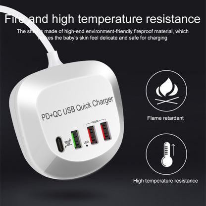 WLX-T3P 4 In 1 PD + QC Multi-function Smart Fast Charging USB Charger(EU Plug) - Multifunction Charger by buy2fix | Online Shopping UK | buy2fix