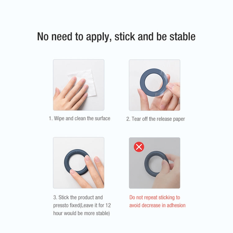NILLKIN Portable PU Leather Magnetic Ring Sticker (Blue) - Hand-Sticking Bracket by NILLKIN | Online Shopping UK | buy2fix