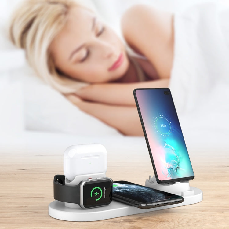 HQ-UD15-upgraded 6 in 1 Wireless Charger For iPhone, Apple Watch, AirPods and Other Android Phones(White) - Apple Accessories by buy2fix | Online Shopping UK | buy2fix