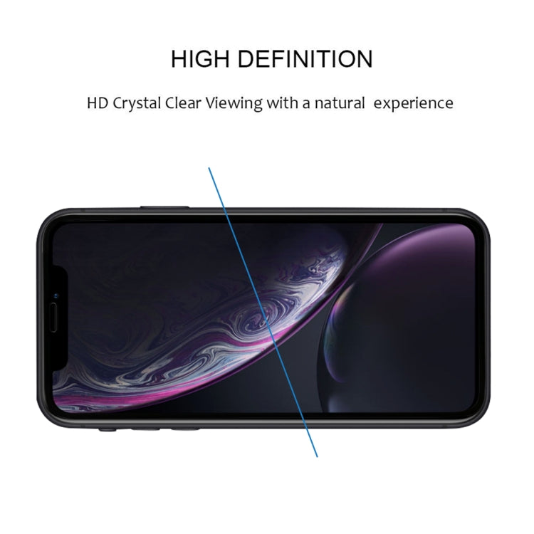 For iPhone 11 / XR Full Glue Silk Print Full Screen Tempered Glass Film(Black) - iPhone XR Tempered Glass by buy2fix | Online Shopping UK | buy2fix