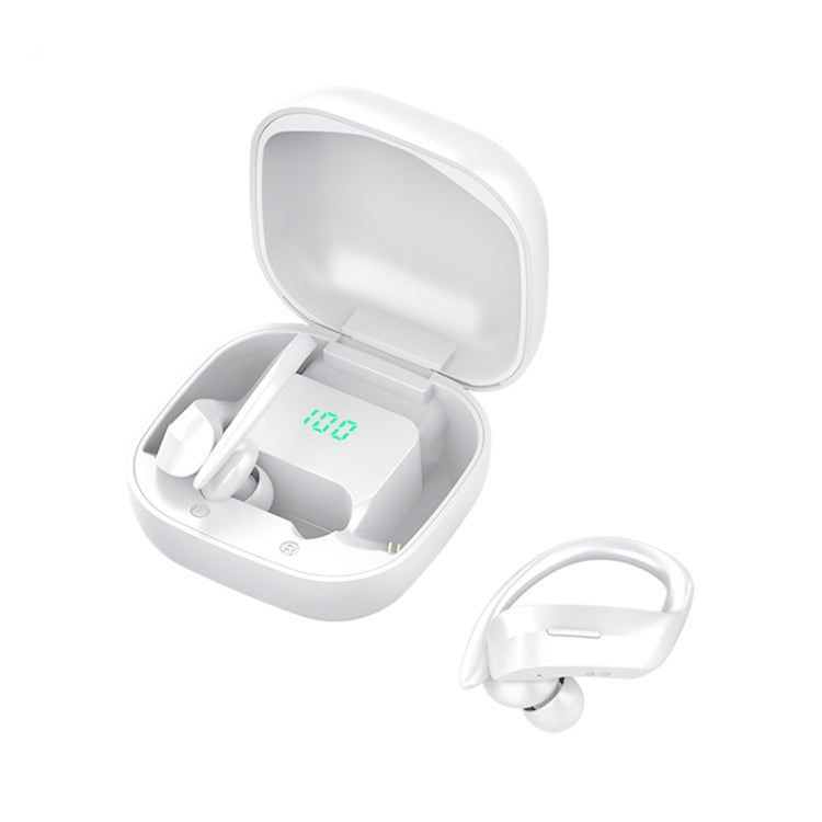 258 Wireless Ear-mounted Bluetooth Earphone with Charging Box & Digital Display, Support Touch & HD Call & Voice Assistant & NFC (White) - Bluetooth Earphone by buy2fix | Online Shopping UK | buy2fix