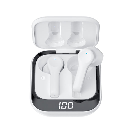 K08 Wireless Bluetooth 5.0 Noise Cancelling Stereo Binaural Earphone with Charging Box & LED Digital Display (White) - Bluetooth Earphone by buy2fix | Online Shopping UK | buy2fix