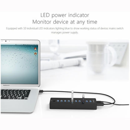 ORICO P10-U3-V1 10 USB 3.0 Ports HUB, Specification: EU Plug - USB HUB by ORICO | Online Shopping UK | buy2fix