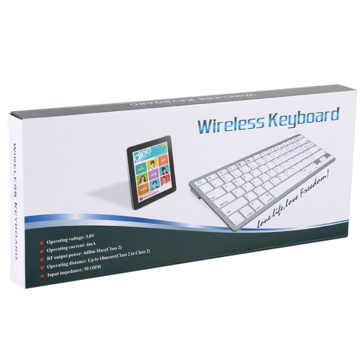 WB-8022 Ultra-thin Wireless Bluetooth Keyboard for iPad, Samsung, Huawei, Xiaomi, Tablet PCs or Smartphones, French Keys(Silver) - Computer & Networking by buy2fix | Online Shopping UK | buy2fix