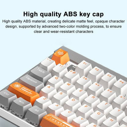AULA F3050 2.4G Wireless Dual Mode Mechanical Keyboard,Red Shaft(Grey) - Wireless Keyboard by AULA | Online Shopping UK | buy2fix