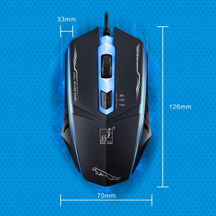 Chasing Leopard 199 USB 1600DPI Three-speed Adjustable LED Backlight Wired Optical Gaming Mouse, Length: 1.3m(Black) - Computer & Networking by Chasing Leopard | Online Shopping UK | buy2fix