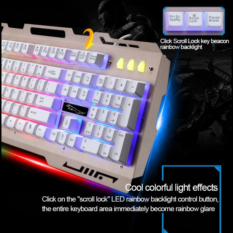 Chasing Leopard G700 USB RGB Backlight Wired Optical Gaming Mouse and Keyboard Set, Keyboard Cable Length: 1.35m, Mouse Cable Length: 1.3m(White) - Wired Keyboard by Chasing Leopard | Online Shopping UK | buy2fix