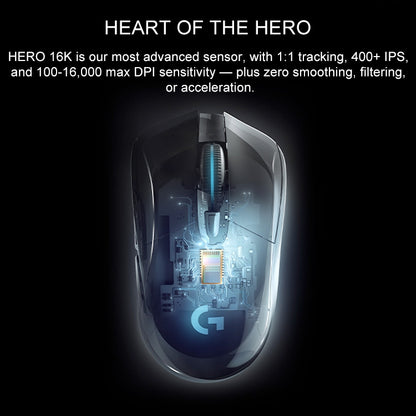 Logitech G703 LIGHTSPEED 16000 DPI 6 Programmable Buttons HERO 16K Sensor RGB Backlight Wireless Optical Gaming Mouse(Black) - Wireless Mice by Logitech | Online Shopping UK | buy2fix