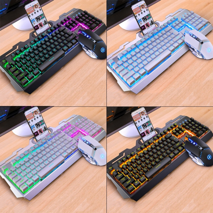 YINDIAO V2 Mechanical Feel Gaming Keyboard Mouse Set (White Rainbow Light) - Wired Keyboard by YINDIAO | Online Shopping UK | buy2fix