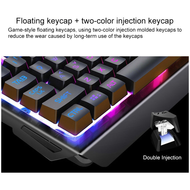 YINDIAO V2 Mechanical Feel Gaming Keyboard Mouse Set (Black Rainbow Light) - Wired Keyboard by YINDIAO | Online Shopping UK | buy2fix