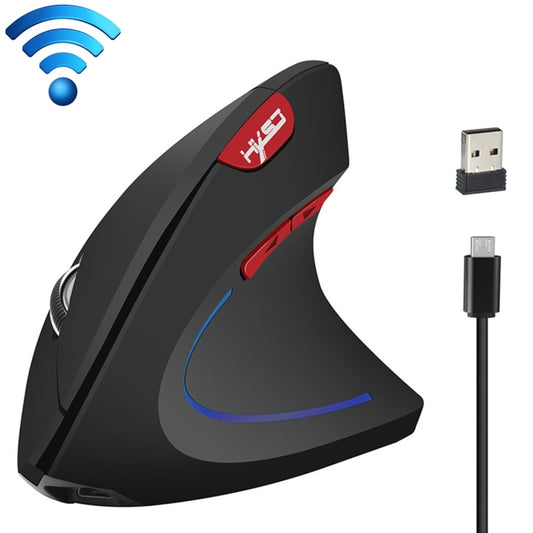 HXSJ T22 2.4GHz Wireless 4-Keys 2400 DPI Adjustable Ergonomics Optical Vertical Mouse(Black) - Wireless Mice by HXSJ | Online Shopping UK | buy2fix