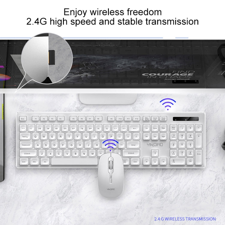 YINDIAO V3 Max Business Office Silent Wireless Keyboard Mouse Set (White) - Wireless Keyboard by YINDIAO | Online Shopping UK | buy2fix