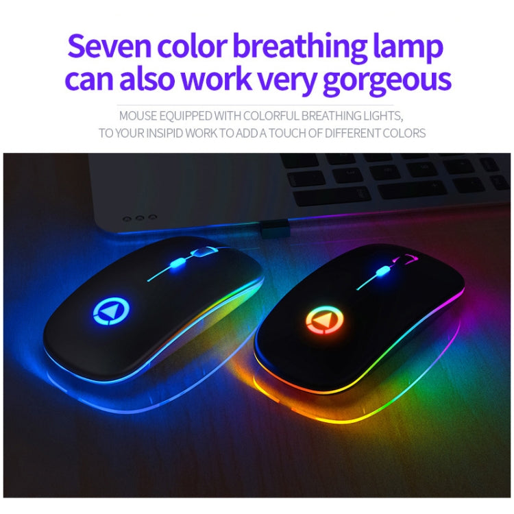 YINDIAO A2 BT3.0 + BT5.0 + 2.4GHz 1600DPI 3-modes Adjustable RGB Light Wireless Silent Bluetooth Mouse (Grey) - Computer & Networking by YINDIAO | Online Shopping UK | buy2fix