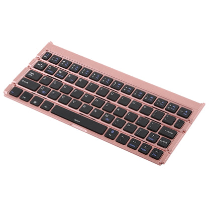 GK808 Ultra-thin Foldable Bluetooth V3.0 Keyboard, Built-in Holder, Support Android / iOS / Windows System(Rose Gold) - Wireless Keyboard by buy2fix | Online Shopping UK | buy2fix