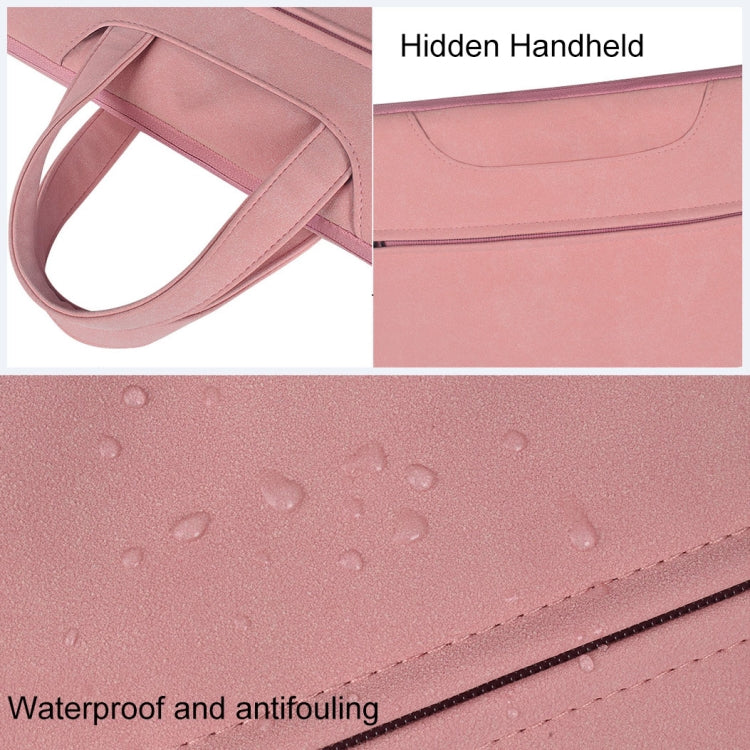 ST06 Waterproof PU Leather Zipper Hidden Portable Strap One-shoulder Handbag for 15.6 inch Laptops, with Suitcase Belt (Pink) - Computer & Networking by buy2fix | Online Shopping UK | buy2fix