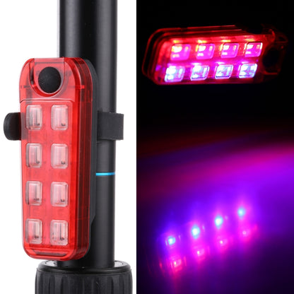 QZ-W007 8 x SMD Rechargeable Red and Blue Bicycle Safety Warning Tail Light - Taillights by buy2fix | Online Shopping UK | buy2fix