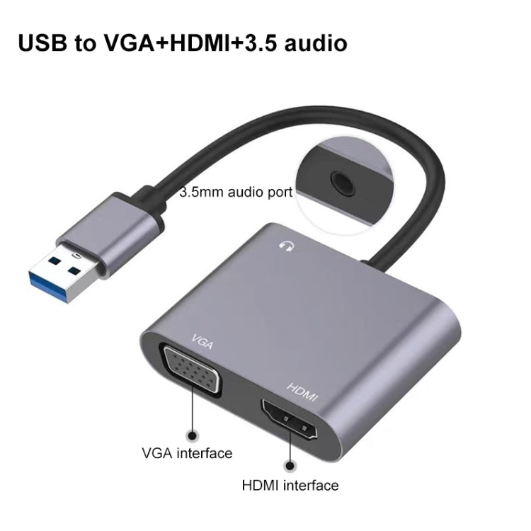 USB-C / Type-C 3.0 to HDMI / VGA Converter - Converter by buy2fix | Online Shopping UK | buy2fix
