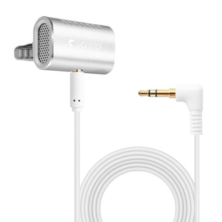 Yanmai R977 Recording Clip-on Lapel Mic Lavalier Omni-directional Double Condenser Microphone, Compatible with PC/iPad/Android and others, for Live Broadcast, Show, KTV, etc (Silver) - Consumer Electronics by Yanmai | Online Shopping UK | buy2fix
