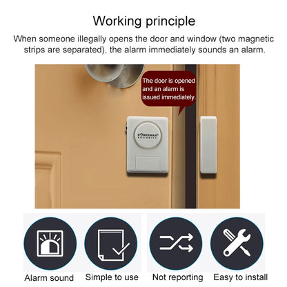 DOBERMAN SE-0119 Household Anti-theft Wireless Remote Control Door Magnetic Sensor Alarm - Security by buy2fix | Online Shopping UK | buy2fix