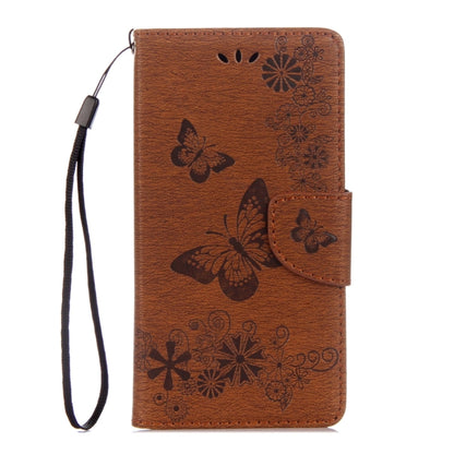 For Motorola Moto G5 Plus Pressed Flowers Butterfly Pattern Horizontal Flip Leather Case with Holder & Card Slots & Wallet(Brown) - Motorola Cases by buy2fix | Online Shopping UK | buy2fix