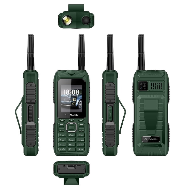 S555 Triple Proofing Elder Phone, Waterproof Shockproof Dustproof, 2400mAh Battery, 2.2. inch, 21 Keys, LED Flashlight, FM, Quad SIM, with Antenna(Green) - Others by buy2fix | Online Shopping UK | buy2fix