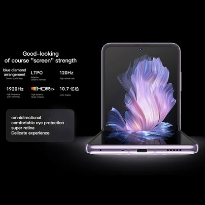 vivo X Flip 5G, 50MP Camera, 12GB+512GB, Dual Back Cameras, Side Fingerprint Identification, 4400mAh Battery, 6.74 inch + 3.0 inch Android 13.0 OriginOS 3 Qualcomm Snapdragon 8+ Gen1 Octa Core up to 3.0GHz, NFC, OTG, Network: 5G (Gold) - vivo by vivo | Online Shopping UK | buy2fix