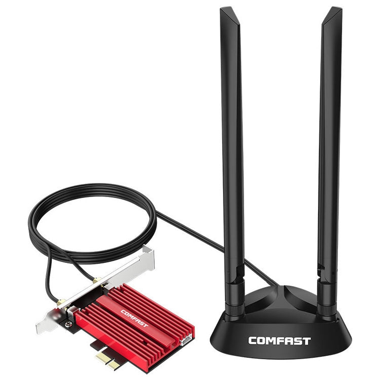 COMFAST CF-AX181 PLUS 3000Mbps Tri-band + Bluetooth 5.2 Wireless WiFi6E PCI-E Network Card - USB Network Adapter by COMFAST | Online Shopping UK | buy2fix