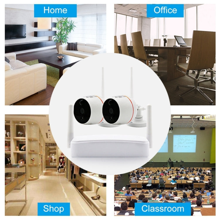 Indoor 4CH HD 1080P Security Wireless IP IR Camera Wifi Kit, Support Night Vision / PIR Detection / Two-Way Audio & Micro SD Card (128GB Max, IR Distance: 9m(White) - Security by buy2fix | Online Shopping UK | buy2fix
