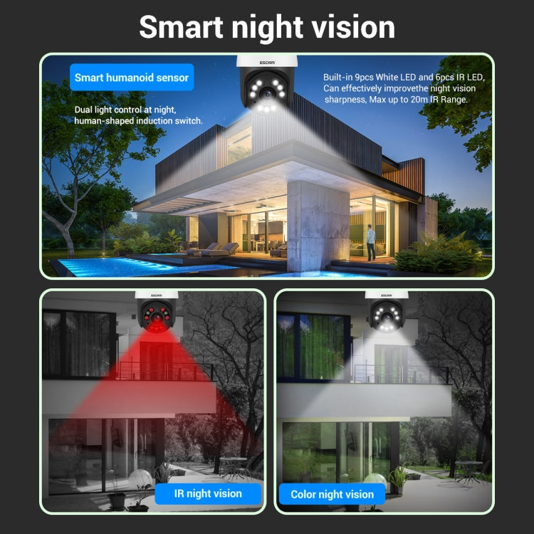 ESCAM QF558 5.0MP HD 5X Zoom Wireless IP Camera, Support Humanoid Detection, Night Vision, Two Way Audio, TF Card, UK Plug - Security by ESCAM | Online Shopping UK | buy2fix