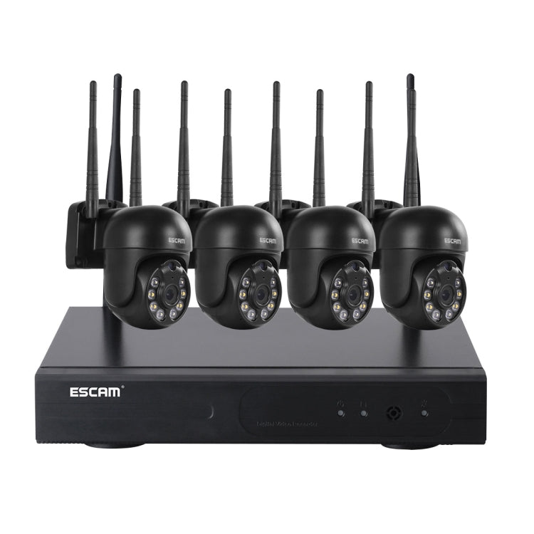 ESCAM WNK614 HD 3.0 Million Pixels 8-channel Wireless + 4IPC Wireless NVR Security System, AU Plug - Dome Camera by ESCAM | Online Shopping UK | buy2fix