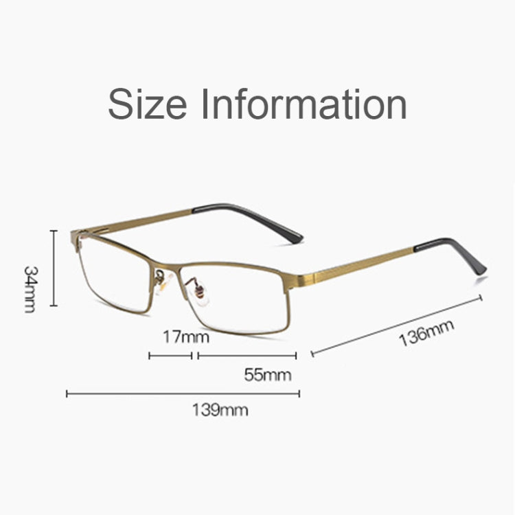 Dual-purpose Photochromic Presbyopic Glasses, +1.00D(Gold) - Presbyopic Glasses by buy2fix | Online Shopping UK | buy2fix