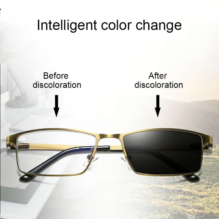 Dual-purpose Photochromic Presbyopic Glasses, +1.00D(Gold) - Presbyopic Glasses by buy2fix | Online Shopping UK | buy2fix