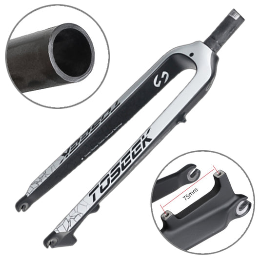 TOSEEK Ultra Light 27.5 Inch 405mm Mountain Bike Full Carbon Front Fork Straight Head Tube Disc Brake(White) - Outdoor & Sports by TOSEEK | Online Shopping UK | buy2fix