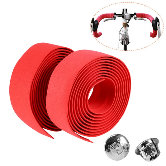 1 Pair TOSEEK New Cycling Road Bike Sports Bicycle Cork Handlebar Tape Wrap + 2 Bar Plug(Red) - Outdoor & Sports by TOSEEK | Online Shopping UK | buy2fix