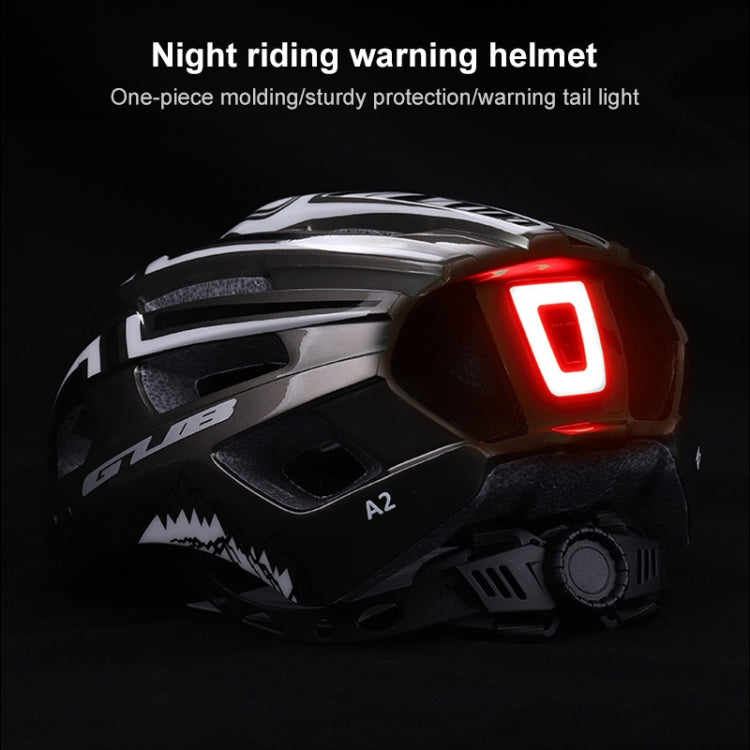 GUB A2 Unisex Bicycle Helmet With Tail Light(Black Red) - Protective Helmet & Masks by GUB | Online Shopping UK | buy2fix