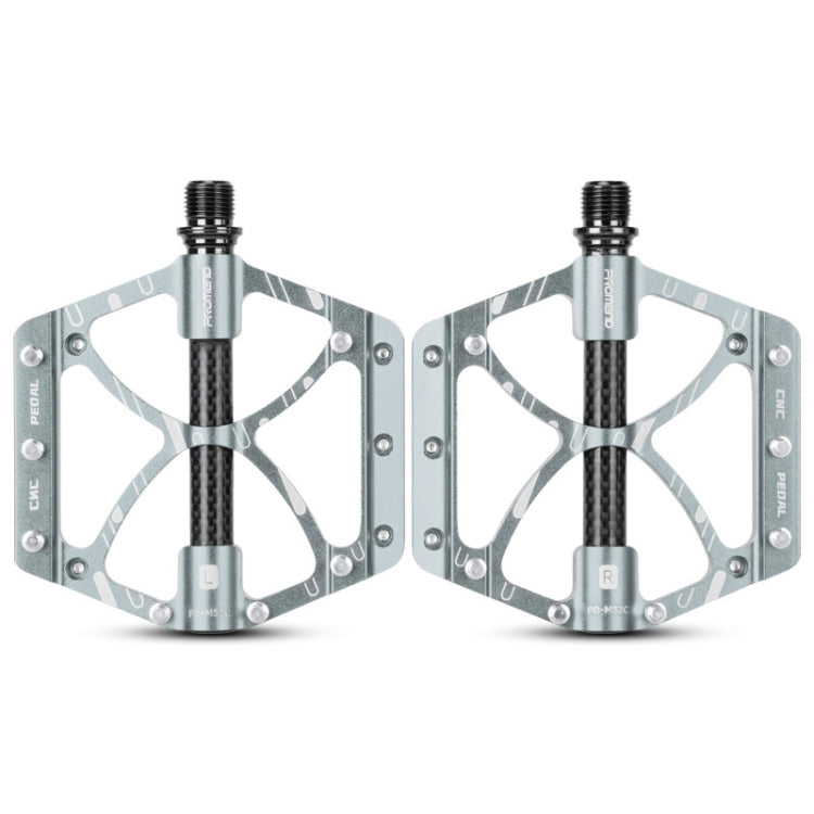 PROMEND PD-M52C 1 Pair Bicycle Aluminum Alloy + Carbon Fiber Tube Bearing Pedals (Titanium Color) - Pedals by PROMEND | Online Shopping UK | buy2fix