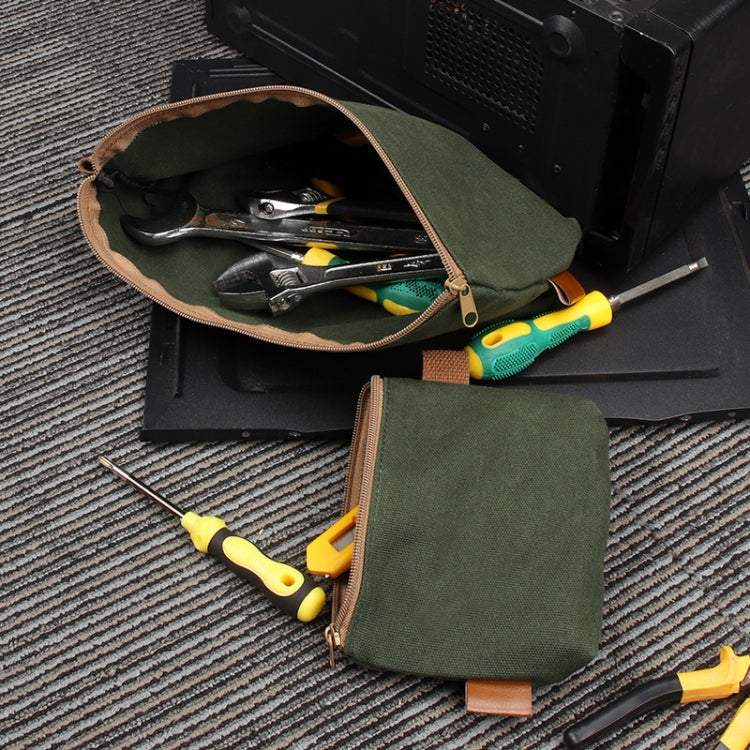 31 x 17 x 6cm Electrician Repair Hardware Tool Carrying Bag(Khaki) - Storage Bags & Boxes by buy2fix | Online Shopping UK | buy2fix